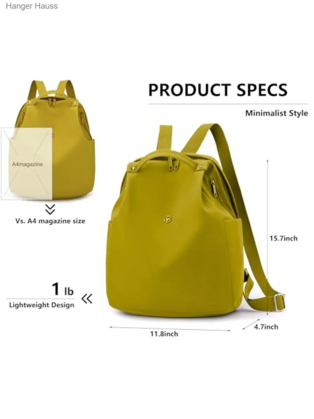 Nylon Mini Backpack for Women, Small Casual Daypack with 8 Pockets Lightweight